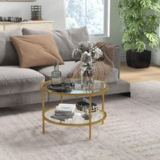 2-Tier Round Coffee Table with