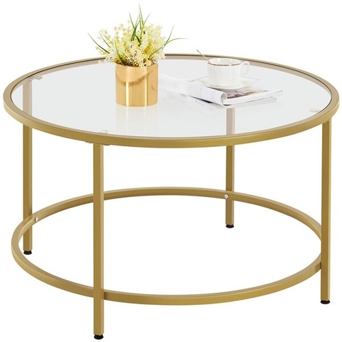 Round coffee table - coffee,