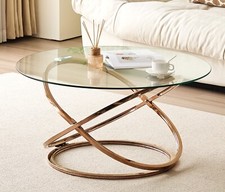 Round Abstract Tempered Glass