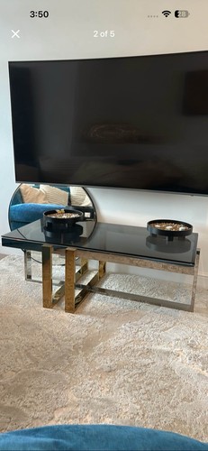 Tinted glass coffee table gold - glass,