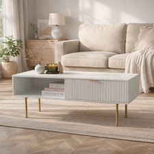 Coffee Table Ribbed Drawer