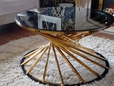 Gold Smoked Glass Top Round