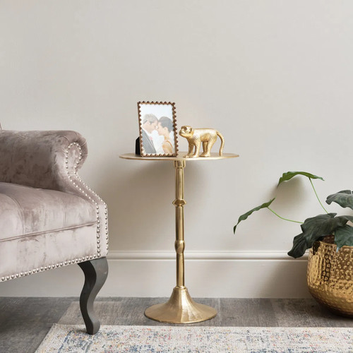 Round gold metal - metal, table